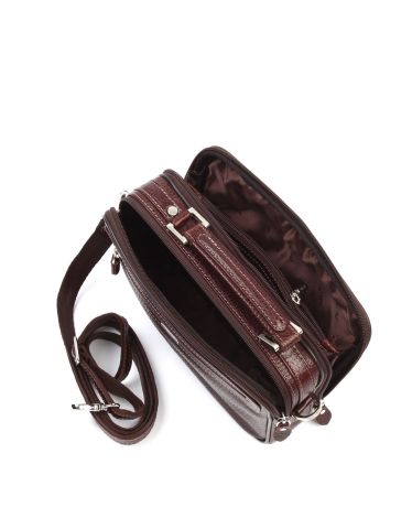 Siyah Deri Portföy Çantası OLM390 Kahverengi - Parlak