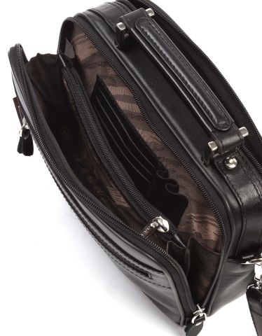 Siyah Deri Portföy Çantası OLM390 Siyah - Düz