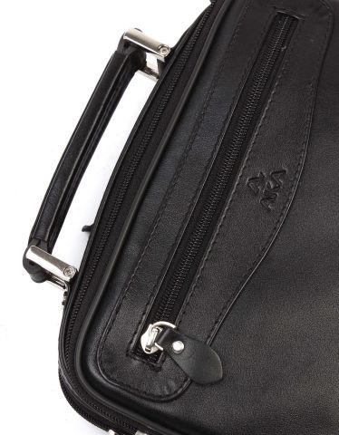 Siyah Deri Portföy Çantası OLM390 Siyah - Düz