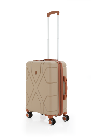Mçs Polipropilen Valiz 55 CM OLM375 Şampanya-Kahve