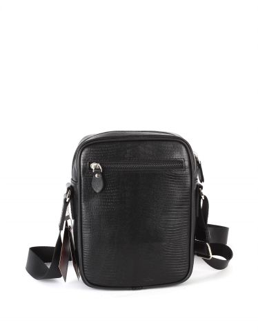 Deri Omuz Çantası OLM328 Siyah - Lazer Desenli