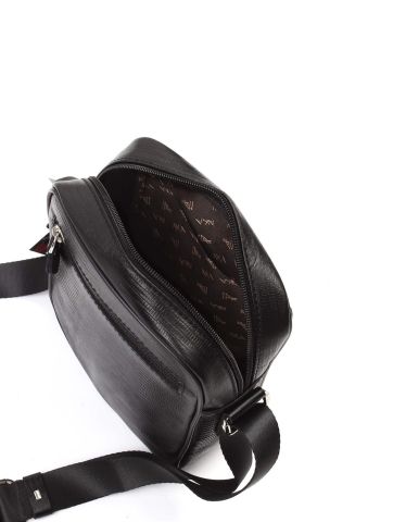 Deri Omuz Çantası OLM328 Siyah - Lazer Desenli