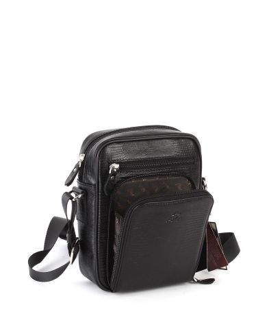 Deri Omuz Çantası OLM328 Siyah - Lazer Desenli