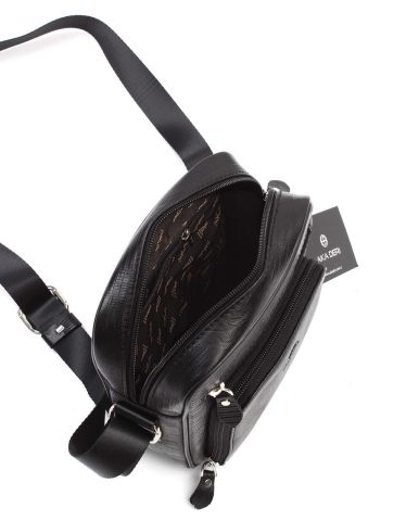 Deri Omuz Çantası OLM328 Siyah - Lazer Desenli