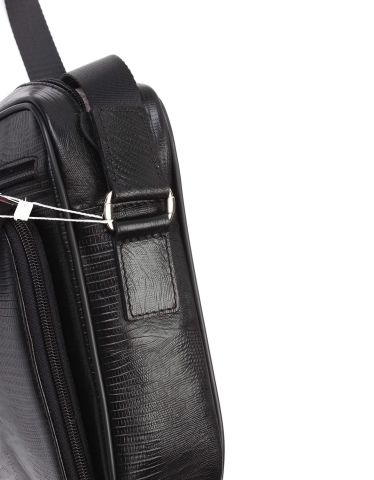 Deri Omuz Çantası OLM328 Siyah - Lazer Desenli