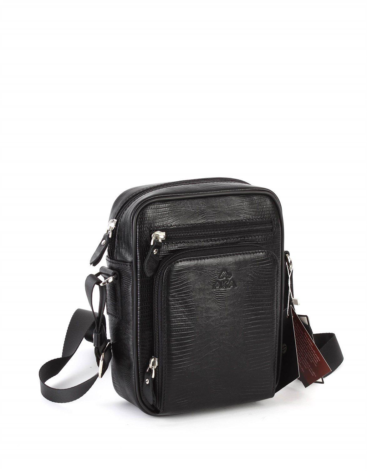 Deri Omuz Çantası OLM328 Siyah - Lazer Desenli