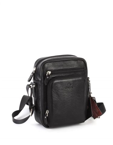 Deri Omuz Çantası OLM328 Siyah - Lazer Desenli