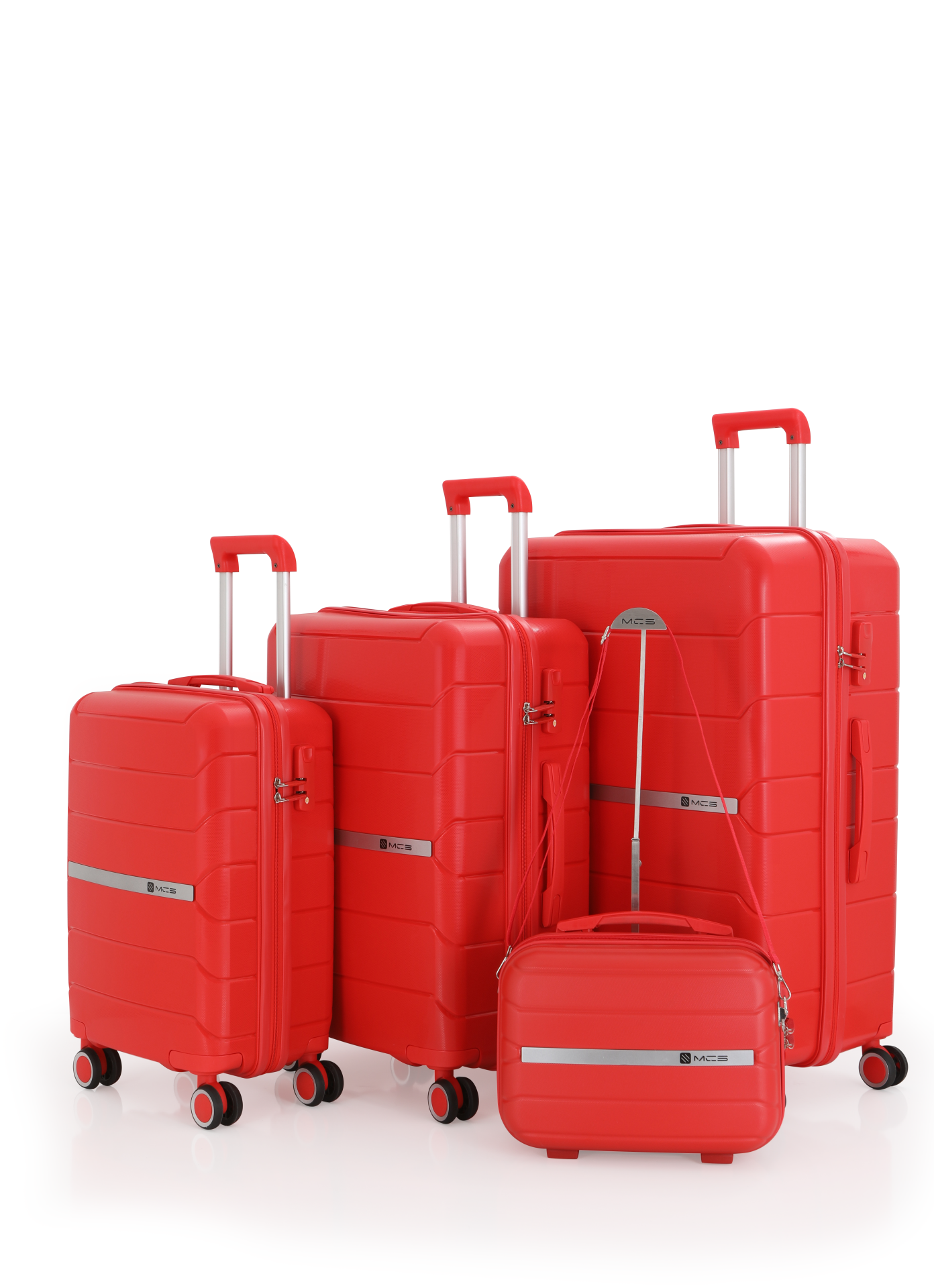 Mçs Polipropilen 4'lü Valiz Seti OLM366 Kırmızı