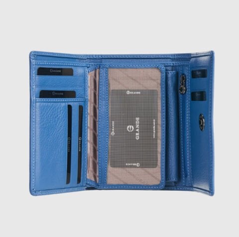 Grande Çok Gözlü Kadın Cüzdan – Modern ve Dayanıklı Hakiki Deri