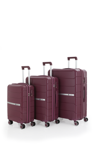 Mçs Üçlü Polipropilen Valiz Seti OLM366 Mürdüm