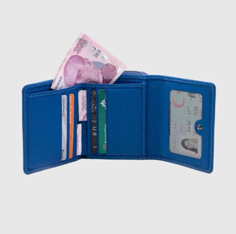 Grande Kısa Cüzdan – Çok Bölmeli, Premium Deri Dokulu Hakiki Deri