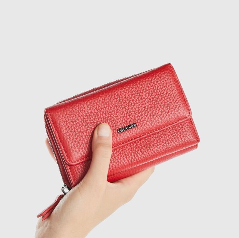 Grande Fermuarlı Kadın Cüzdan – Kartlık, Para ve Bozuk Para Bölmeli