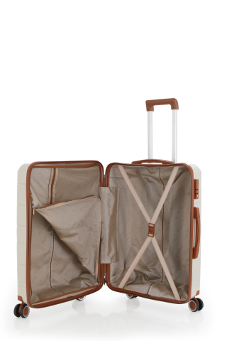 Mçs Üçlü Polipropilen Valiz Seti OLM366 Kemik-Kahve