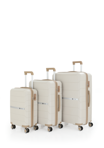 Mçs Üçlü Polipropilen Valiz Seti OLM366 Kemik-Şampanya