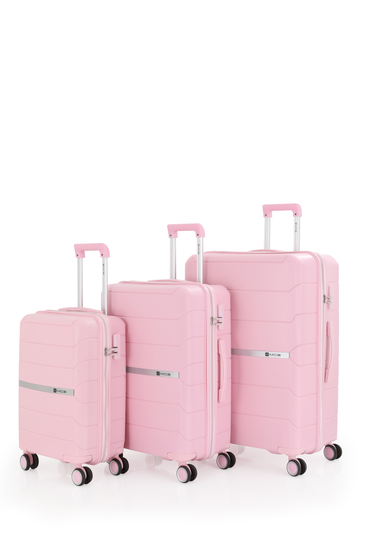 Mçs Üçlü Polipropilen Valiz Seti OLM366 Pudra