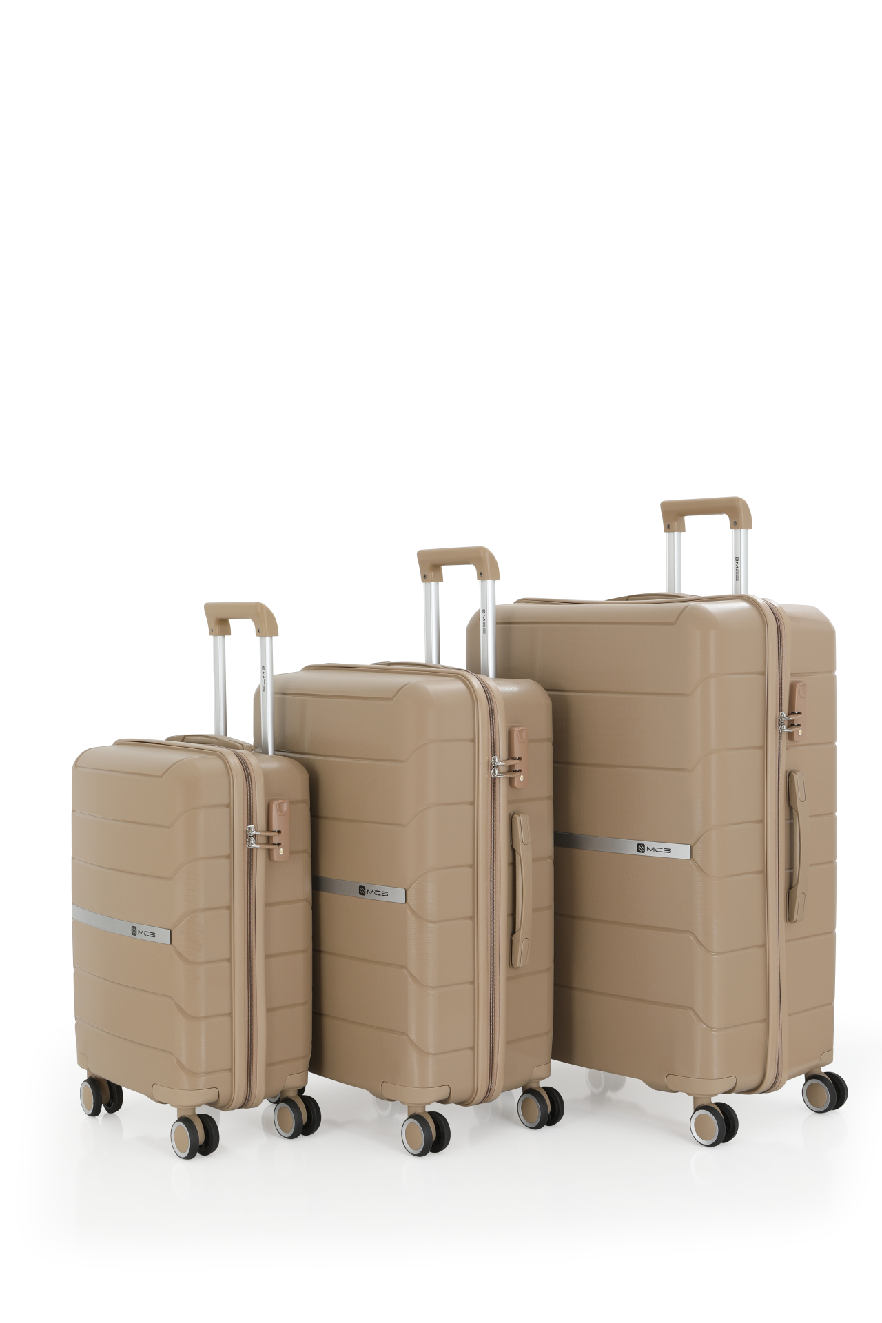 Mçs Üçlü Polipropilen Valiz Seti OLM366 Şampanya