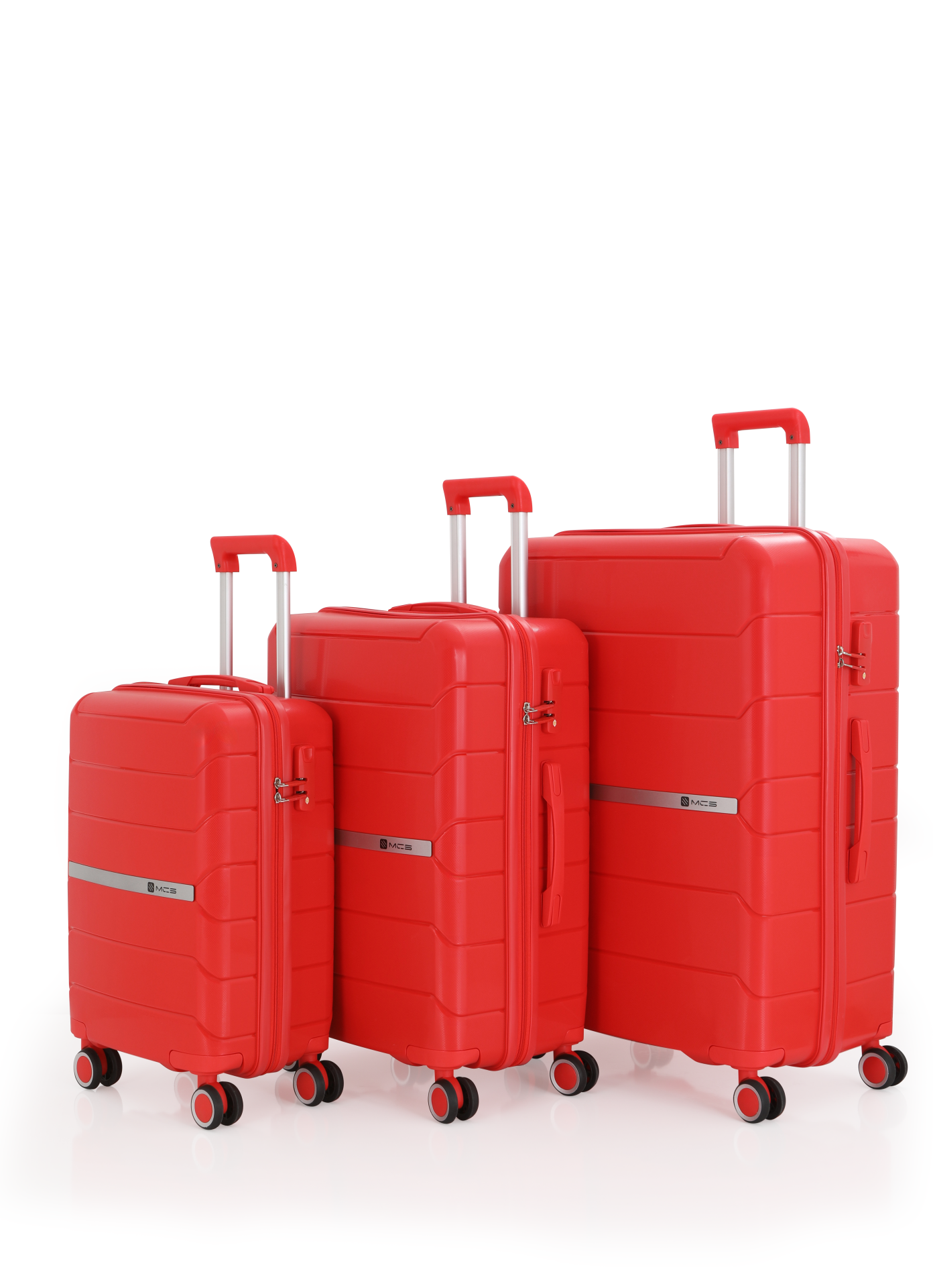 Mçs Üçlü Polipropilen Valiz Seti OLM366 Kırmızı