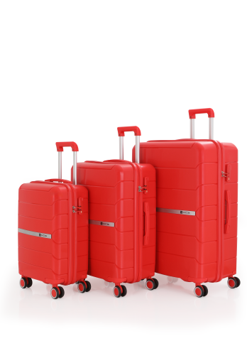 Mçs Üçlü Polipropilen Valiz Seti OLM366 Kırmızı