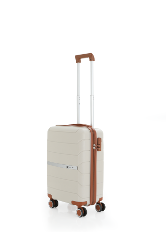 Mçs Polipropilen Valiz 55 CM OLM366 Kemik-Kahve