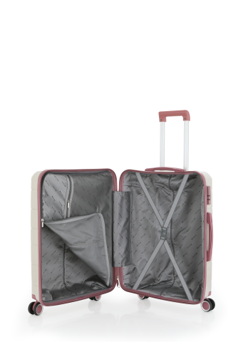 Mçs Polipropilen Valiz 55 CM OLM366 Kemik-Koyu Pudra