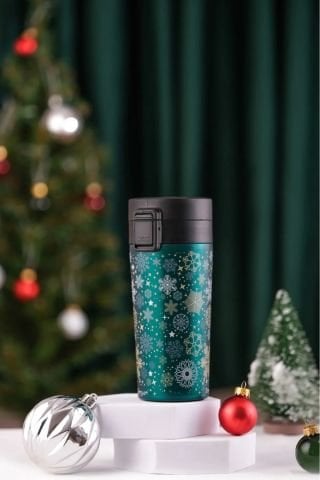 Termos Mug 380 ML Filtre Kapaklı Paslanmaz Çelik, Vakum Yalıtımlı OLM-1154