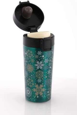 Termos Mug 380 ML Filtre Kapaklı Paslanmaz Çelik, Vakum Yalıtımlı OLM-1154