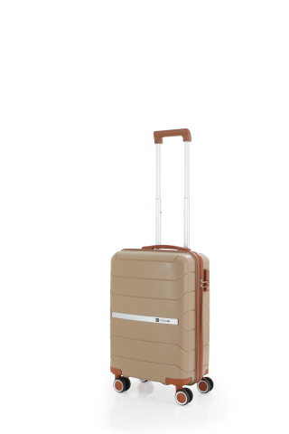 Mçs Polipropilen Valiz 55 CM OLM366 Şampanya-Kahve
