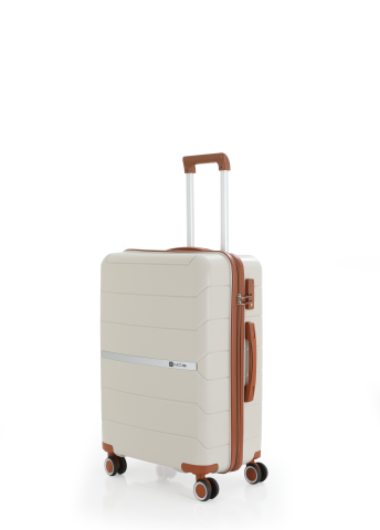 Mçs Polipropilen Valiz 65 CM OLM366 Kemik-Kahve