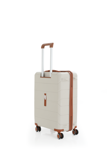 Mçs Polipropilen Valiz 65 CM OLM366 Kemik-Kahve