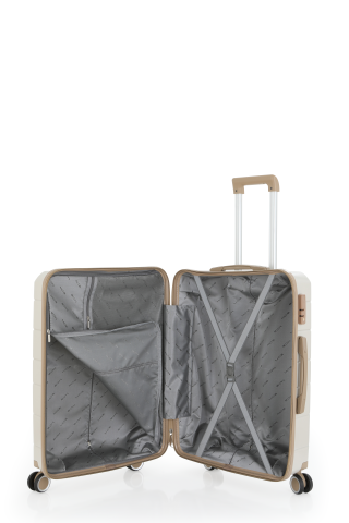 Mçs Polipropilen Valiz 65 CM OLM366 Kemik-Şampanya