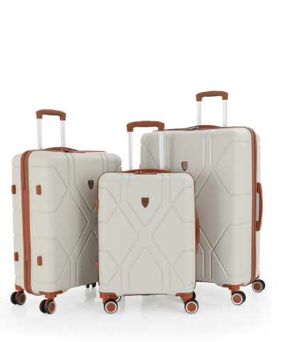 Mçs Üçlü Polipropilen Valiz Seti OLM375 Kemik-Kahve