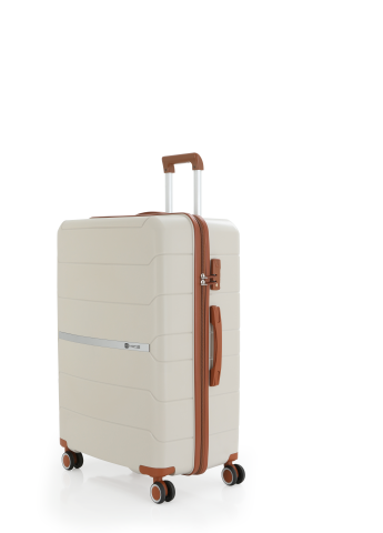 Mçs Polipropilen Valiz 75 CM OLM366 Kemik-Kahve