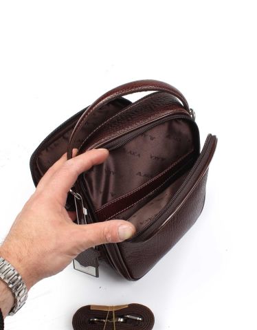 El ve Omuz Çantası OLM347 Kahverengi - Parlak