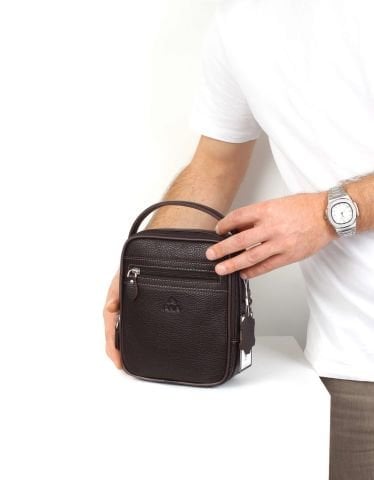 El ve Omuz Çantası OLM347 Acı kahve - Flotter Deri