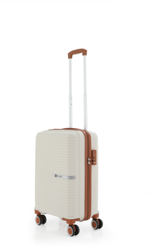 Mçs Polipropilen Valiz 55 CM OLM374 Kemik-Kahve